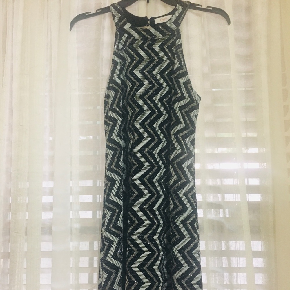 Formal High Neck Maxi Sparkle Dress